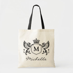 Modern Koninklijk Kroonembleem Leeuwen Monogram Sc Tote Bag