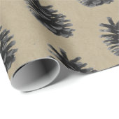 Modern, koorboom, zwart op steen cadeaupapier (Rol Hoek)