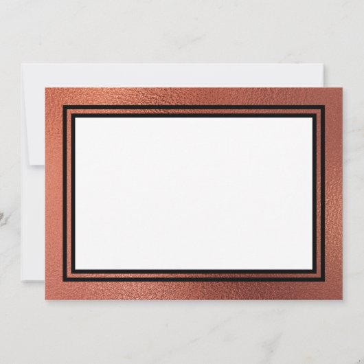 Modern koper Elegant Bruiloft Bedankkaart (Achterkant)