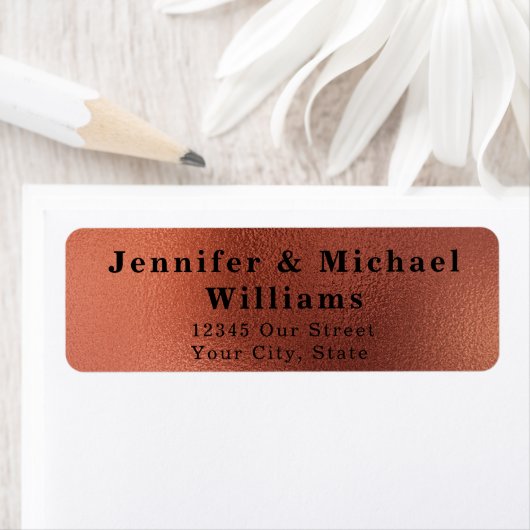 Modern koper Elegant Bruiloft Etiket (Insitu)