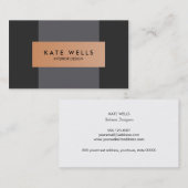 Modern koper en donker Paarse kleur blokontwerper Visitekaartje (Voorkant / Achterkant)