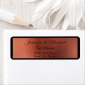 Modern koper en zwart Elegant Bruiloft Etiket (Insitu)