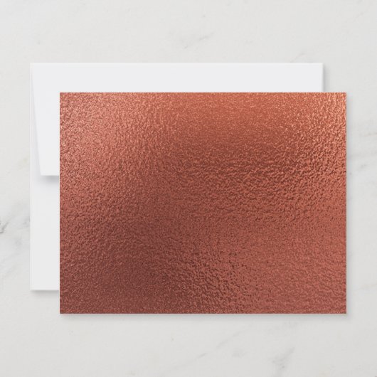 modern koper en zwart Elegant Bruiloft RSVP Kaartje (Achterkant)