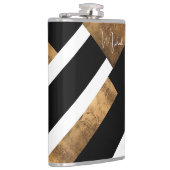 Modern koper geometrisch monogram chic heupfles (Rechts)