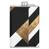 Modern koper geometrisch monogram chic heupfles (Achterkant)