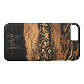 Modern koper glitter script monogram Case-Mate iPhone case (Achterkant (Horizontaal))