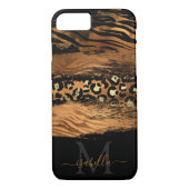 Modern koper glitter script monogram Case-Mate iPhone case (Achterkant)