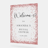 Modern, koper glitter welkom acryl bord (Hoek)