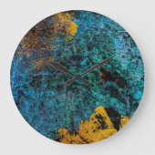 Modern koper metallisch blauw goud grote klok (Voorkant)