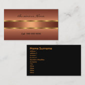 Modern Koper Sinaasappel Elegant Visitekaartje (Voorkant / Achterkant)