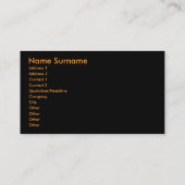 Modern Koper Sinaasappel Elegant Visitekaartje (Achterkant)