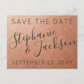 Modern koper Sla de datum op | KIES KLEUR Aankondigingskaart (Voorkant)