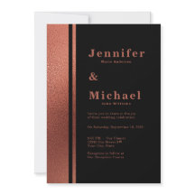 Modern koper & zwart Elegant Bruiloft