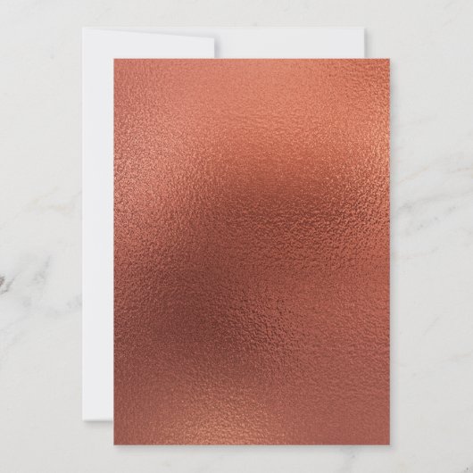 Modern koper & zwart Elegant Bruiloft Kaart (Achterkant)