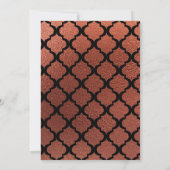 Modern koper & zwart Elegant Marokkaans Bruiloft Kaart (Achterkant)