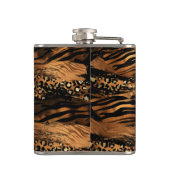 Modern Koperen Glitter Script Monogram Heupfles (Achterkant)