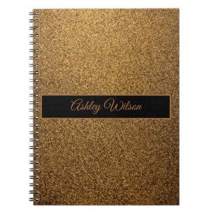 Modern koperen gouden zwart lijst glitter notitieboek