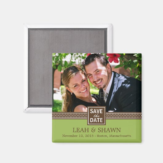 Modern koppel bewaar de datummagneet (Limoen) Magneet (Voorkant / Achterkant)