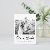 Modern Koppel Foto Liefde & Bedankt Script Briefkaart (Staand voorkant)