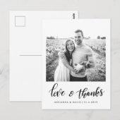 Modern Koppel Foto Liefde & Bedankt Script Briefkaart (Voorkant / Achterkant)