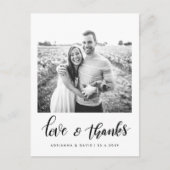 Modern Koppel Foto Liefde & Bedankt Script Briefkaart (Voorkant)