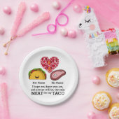 Modern koppel taco en vlees liefhebbers aangepaste papieren bordje (Feest)