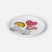 Modern koppel taco en vlees liefhebbers aangepaste papieren bordje (Gekanteld)