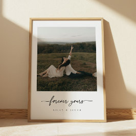Modern Koppel 'Voor Altijd Jouw' Aangepaste Foto Poster