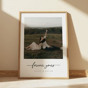 Modern Koppel 'Voor Altijd Jouw' Aangepaste Foto Poster