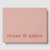 Modern koraal bruiloft gastenboek (Voorkant)