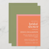 Modern koraal en groen geometrisch Vrijgezellenfee Kaart (Voorkant / Achterkant)