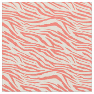 modern koraal ivoor Zebra - patroon Stof