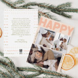 Modern koraal jaar in de Review verticaal 3 foto g Feestdagenkaart<br><div class="desc">Verstuur warme wensen dit vakantieseizoen met dit bijzondere en leuke, moderne koraaljaar in review verticaal 3 foto happy holiday card. Het eenvoudige en minimalistische ontwerp bevat boho-geïnspireerde elementen in lichtroze, pastelkoraal, salie groen, blush en perzikkleur. Vier de feestelijke geest van december, dit ontwerp brengt een vrolijke en leuke touch aan...</div>