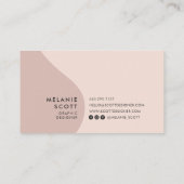 Modern koraal marine blauw abstract patroon minima visitekaartje (Achterkant)