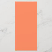Modern Koraal Oranje Eet- en Drinkbruiloft Menu (Achterkant)
