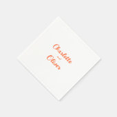 Modern Koraal Oranje Script Trouw Servet (Hoek)