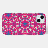 Modern koraal rood Pug patroon Case-Mate iPhone Case (Achterkant (horizontaal))