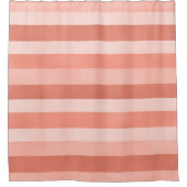 Modern koraal roze getextureerde strepen patroon douchegordijn (Voorkant)