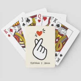 Modern Koreaanse Liefdessymbool Gepersonaliseerd Pokerkaarten
