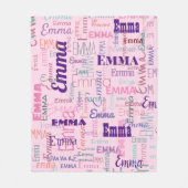 Modern Korte naam Graffiti roze naampatroon  Fleece Deken (Voorkant)