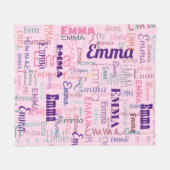 Modern Korte naam Graffiti roze naampatroon  Fleece Deken (Voorkant (Horizontaal))