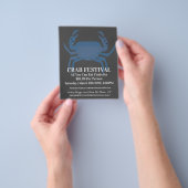 Modern Krabfestival Krab Restaurant Fondsenwerving Flyer (Hand)