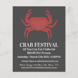 Modern Krabfestival Krab Restaurant Fondsenwerving Flyer