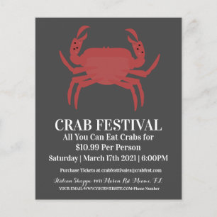Modern Krabfestival Krab Restaurant Fondsenwerving Flyer