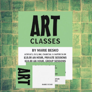 Modern Krachtig, Kunstleraar, Kunstklas Reclame Flyer