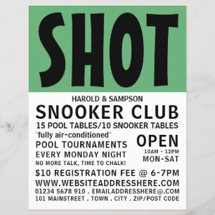 Modern Krachtig, Pool Club, Snooker Club Reclame Flyer