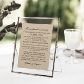 Modern Kraft and Black Script Wedding Guest Bedankkaart