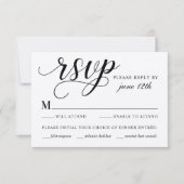 Modern Kraft and Black Script Wedding RSVP Kaartje (Voorkant)