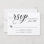 Modern Kraft and Black Script Wedding RSVP Kaartje (Voorkant)