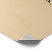 Modern Kraft and Black Script Weduwen Welkom Poster (Hoek)